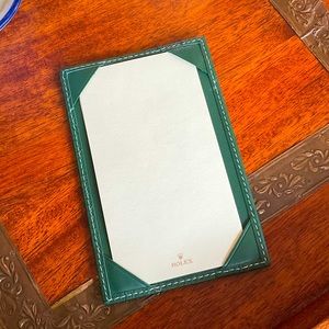 Authentic Rolex embossed leather pocket note pad wallet with embossed paper